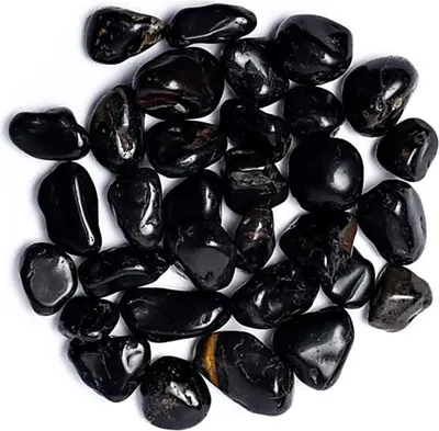 Zdjęcie produktu dla Czarny onyks, kamienie szlifowane. Jakość: ok. 1000g; wymiary: ok. 3-4 cm