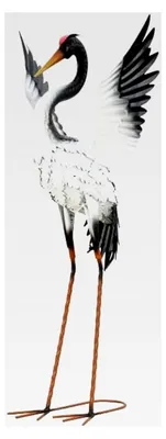 Produktbild von XXL Storch 82 cm Metallfigur für Haus und Garten
