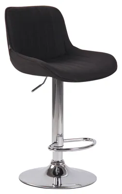 Produktbild von CLP Barhocker Lentini Stoff drehbar mit Höhenverstellung schwarz Gestell Farbe chrom