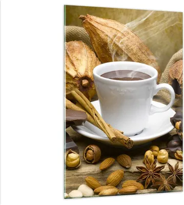 Produktbild von Bilder auf glas - Einteilig - Tasse Schokolade trinken Kakao - 80x120cm - Glasbilder - Wandbilder - Bilder - Wanddekoration aus Glas - Glas Bilder - Wandbild auf Glas - GPA80x120-2480