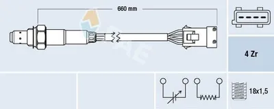 Produktbild von FAE Lambdasonde für VOLVO V70 I (875, 876) nach-Kat Beheizt 77384