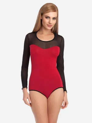 Produktbild von Merry Style Damen Langarm Body VBD15 (Weinrot/Schwarz, M)