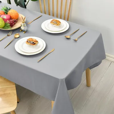 Productafbeelding van Tafelkleed, geschikt voor buiten, weerbestendig, afwasbaar, lichtgrijs, 140x280 cm