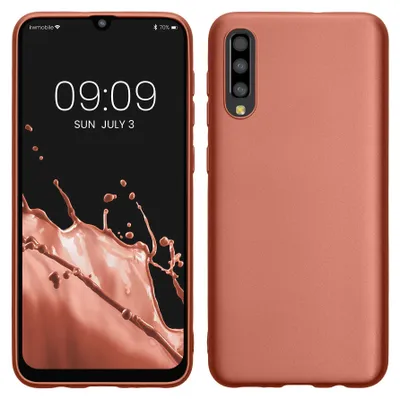 Produktbild von kwmobile Handyhülle für Samsung Galaxy A50 Hülle - Silikon Case metallisch schimmernd - Schutzhülle Cover - Metallic Bronze