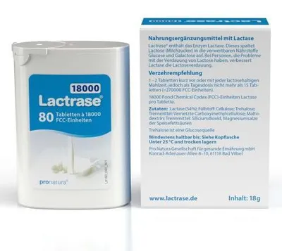 Immagine prodotto di Lactrase 18.000 compresse Fcc divisibili in dispenser 80 pz