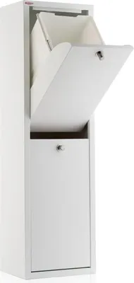 Immagine prodotto di DON HIERRO - Sistema di raccolta differenziata LUA - 2 scomparti, 40 litri, bianco, design compatto per ambienti moderni