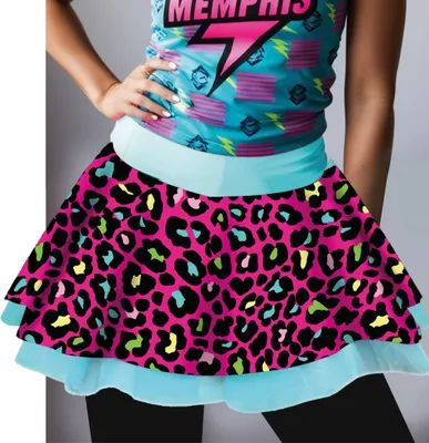 Imagen del producto de Falda tutú con estampado de animales, ideal para carnaval. Colores vibrantes y llamativos. Perfecta para bailar, fiestas y divertirse. Color: Multicolor