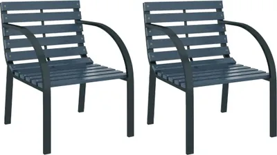 Produktbild von vidaXL Gartenstühle 2 Stk. Grau Holz