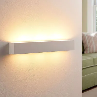 Produktbild von Lindby Modern Moderne längliche Wandleuchte aus Gips inkl. 3-flammig x G9 - Tjada / Innenbeleuchtung / Wohnzimmerlampe / Schlafzimmer / Küche Länglich /Rechteckig LED geeignet G9 Max. 3 x 3 Watt