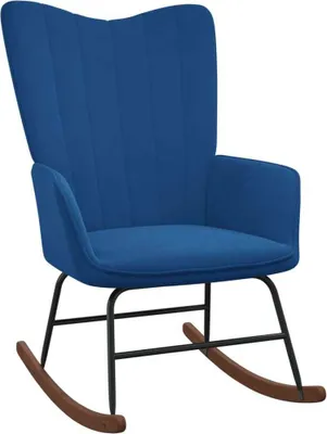 Produktbild von dkd-home-decor Schaukelstuhl Blau Samt 61 x 78 x 98 cm
