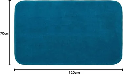 Produktbild von Gözze Badteppich RIO 70x120 cm – flauschig, rutschfest, für Fußbodenheizung, Gözze Rio Badteppich:Petrol