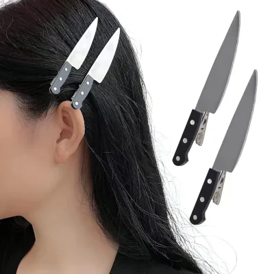 Produktbild von Kreative Besteck Cutter Form Haar Clip Anti-Rutsch Bang Haarnadel Frauen Cosplay Party Punk Haar Zubehör