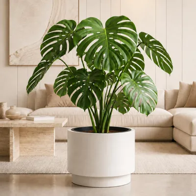 Produktbild von Großer außen Blumentopf NIVO rund 47 x 30 cm weiß