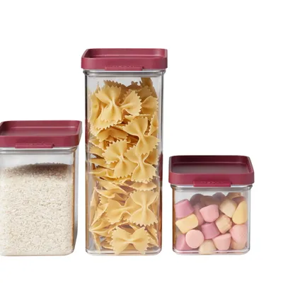 Produktbild von Mepal - Omnia Vorratsdose 3-teiliges Set - Küchenorganizer & Aufbewahrungsbox mit Deckel - 700, 1100 & 2000 ml - Nordic Berry
