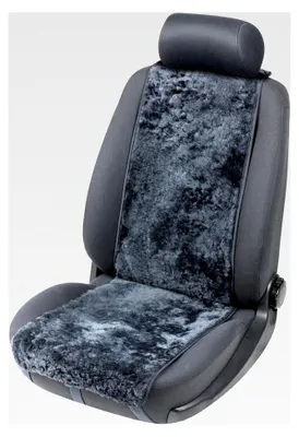 Produktbild von Autositzbezug aus Lammfell, Cosmo, Anthrazit, 100% Echtes Lammfell, Universell Passend, Vordersitze, Seitenairbag Kompatibel, Schutz und Komfort, 1 Stück