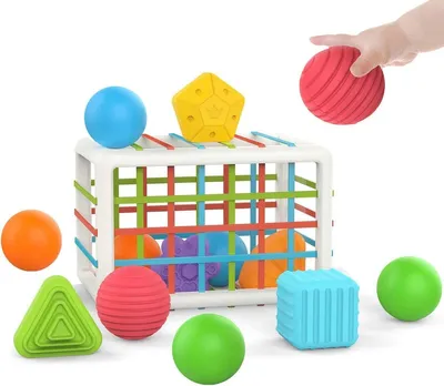 Produktbild von Montessori Formen Sortierspielzeug Baby – Sensorik Motorik Spiel ab 18 Monate