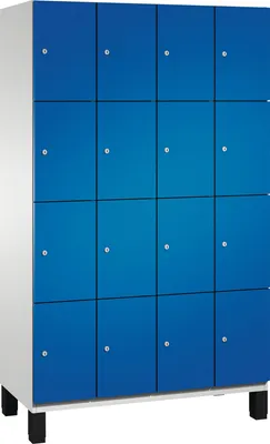 Produktbild von Fächerschrank, 4x4 Fächer, Abt. B 300 mm, Selbstbelüftungskonzept, BxTxH 1200x525x1980 mm, RAL 7035/5010