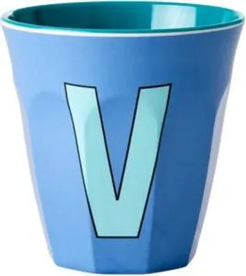 Immagine prodotto di RICE Bicchiere Medium Melamina Lettera "V" New Dusty Blue