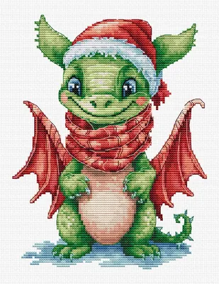 Immagine prodotto di Luca-S kit punto croce contato "Il drago felice", 14x18cm