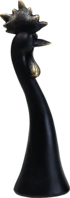 Produktbild von Osterdeko Huhn Deko Hahn Schwarz Gold Vintage Dekofigur Polyresin Ø9cm H29cm