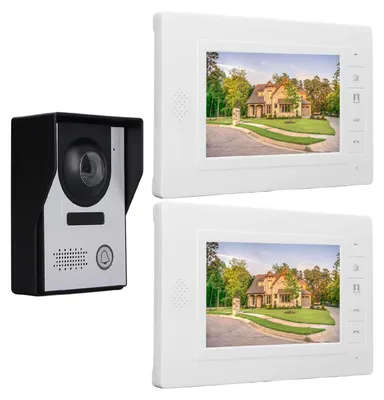 Video-Türsprechanlage 7 Zoll TFT, 2 Monitore, EU-Stecker
