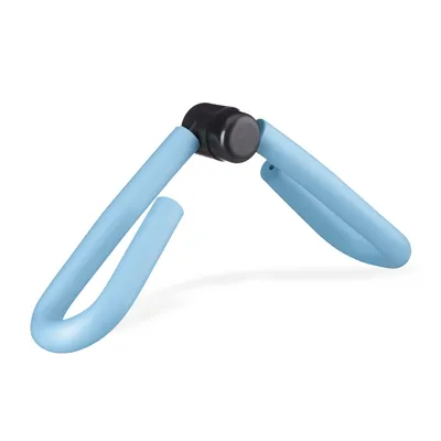 Produktbild von Relaxdays Oberschenkeltrainer, Arme & Beine, Multifunktionstrainer für Zuhause, Adduktoren Trainer, Beinpresse, hellblau