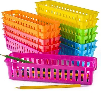 Produktbild von Famanu Aufbewahrungset für Klassenzimmer - Bunte Stifteboxen und Tischorganisatoren - Praktische Lösung für Lehrer und Schüler