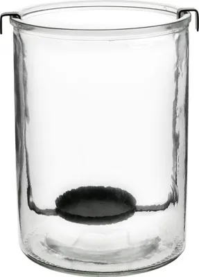 Produktbild von Windlicht Glas Teelichthalter Schwarz Metall Ø13,5×H20cm für Kerzen und Dekoration