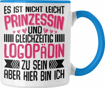 Produktbild von Trendation - Logopädin Spruch Tasse Geschenk Logopädie (Blau)