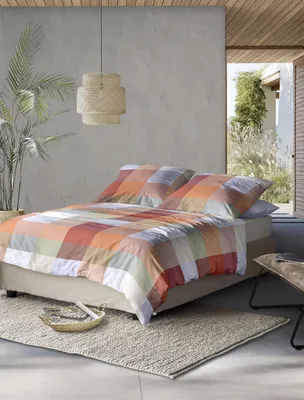 Produktbild von Irisette Mako-Satin Bettwäsche-Garnitur Wave 8542 Farbe rot Größe 140x200+70x90