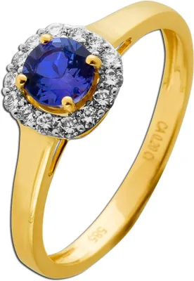 Produktbild von Tansanit Ring Gold 585 14K nat. Tansanit 0.53ct Natur Diamanten 0.20ct 19