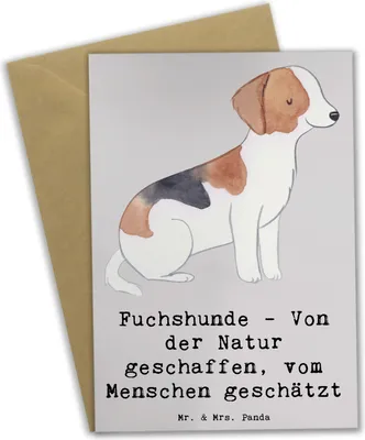 Produktbild von Mr. & Mrs. Panda babykarte Fuchshunde Liebe - Grau Pastell - Geschenk, Begleiter, osterkarten, Foxhound, einladungskarten, Hunderassen, Magie, Vielfalt, weihnachtskarten