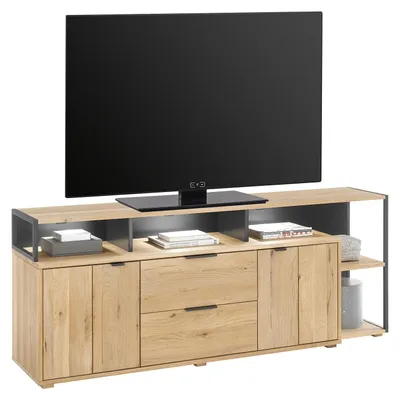 Produktbild von home24 Massives TV-Lowboard - Wildeiche massiv / Metall