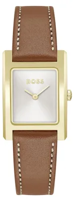Produktbild von BOSS Zwei-Zeiger-Quarzwerk-Uhr für Damen Kollektion Lucy mit Braunes Lederarmban
