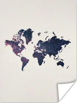 Produktbild von MuchoWow® Poster Weltkarte - Galaxie - Weiß 120x160 cm - Wandbilder