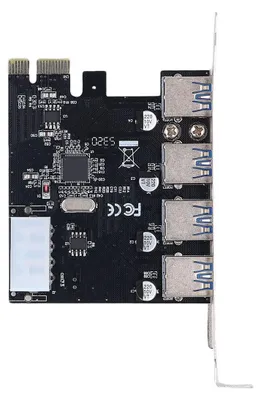Zdjęcie produktu dla Karta rozszerzeń USB 3.0 PCI Express, obsługa systemu Windows 2000, 5 Gb/s, 4 porty, ultraszybki komputer stacjonarny