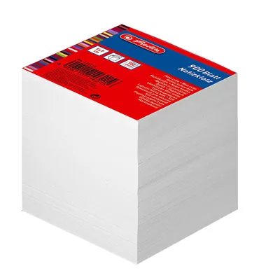 Produktbild von Herlitz Notizklotz 9x9x9cm 900Bl. weiß geleimt