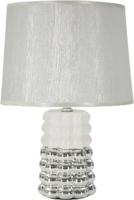 Image de Lampe de table Mauro Ferretti Lace E14 Ø 23x33 cm blanc argent