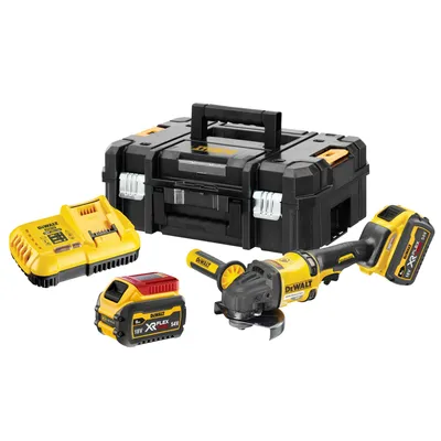 Obrázok produktu pre Uhlová brúska125 mm 54V XR 54V XR + 2 x XR Flexvolt 6Ah batérie + box TSTAK, DeWALT