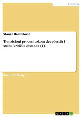 Produktbild von Tranzicioni procesi tokom devedestih i stalna kriti¿ka distanca (1).