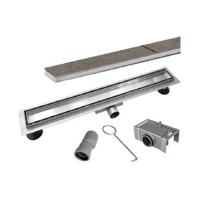 Zdjęcie produktu dla Mereo Korytka odpływowe – Korytko ze stali nierdzewnej z kratką Tile, 900 x 70 mm CZ133