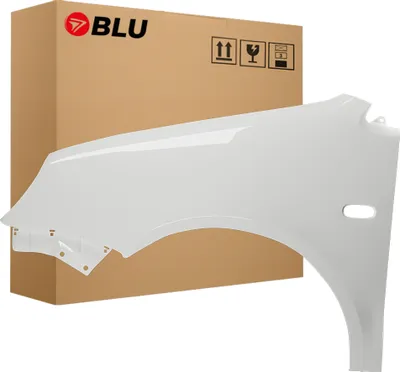 Zdjęcie produktu dla BLU Błotnik pasujący do VW Volkswagen Polo 9N IV 4 LB9A Lewy Biały CandyWeiss | 2001-2005 | Przedni Przód | Lakierowany | Gotowy do montażu  | Stal