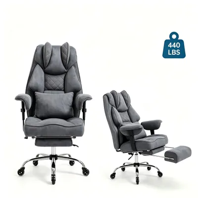 Produktbild von HAPPYHOME XXL Ergonomischer gamingstuhl  mit Fußstütze, belastbar bis 200kg,Schreibtischstuhl mit Lendenkissen, Bequem XXL Breiter Sitzfläche
