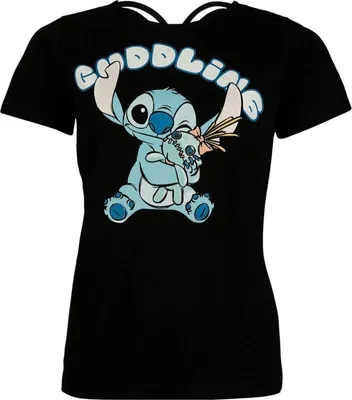Produktbild von Lilo & Stitch T-Shirt Damen Cuddling schwarz L