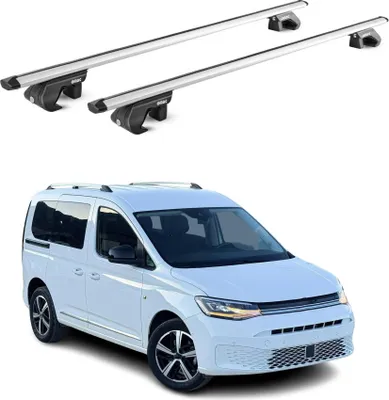 Produktbild von Dachträger Grundtäger für VW Caddy 2020-2025 5 tür 90kg Alu Silber 2 tlg ABE