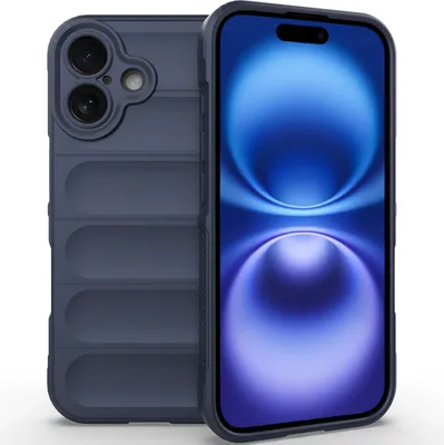 Produktbild von Handyhülle für iPhone 16 Weich TPU Silikon Stossfest Anti-rutsch Hülle Dunkelblau