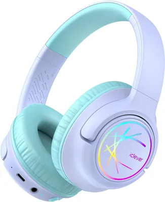 Produktbild von mit LED-Leuchten, 74/85/94dB Lautstärkebegrenzung, 43 Stunden Spielzeit, Stereo-Sound, Typ-C, AUX-Kabel, Bluetooth5.3 Kinderkopfhörer
