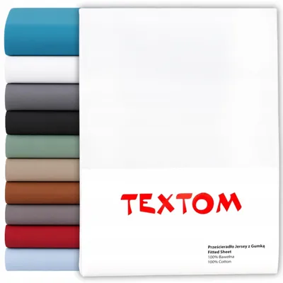 Produktbild von Textom Jersey Spannbettlaken Baumwolle Weiß 200x220 cm