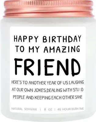 Image de Cadeaux d'anniversaire pour l'amitié, cadeau amusant, bougie pour femmes, cadeaux d'anniversaire pour une meilleure amie, une collègue