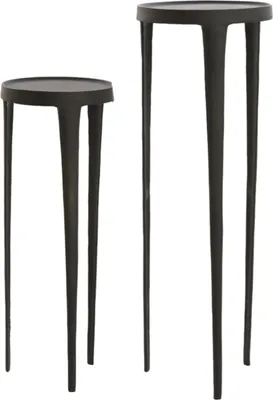 Produktbild von Light & Living Säulen Set von 2 Tobias Schwarz rund - Ø30x80 + Ø35x100 cm
